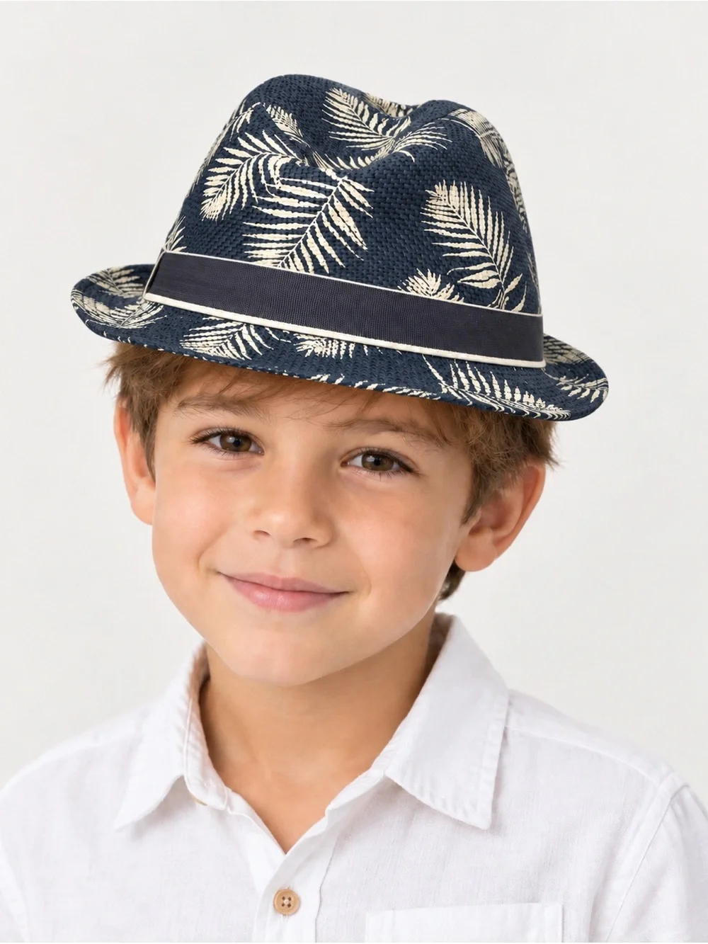 Kids palm leaf fedora size 8-12 years old